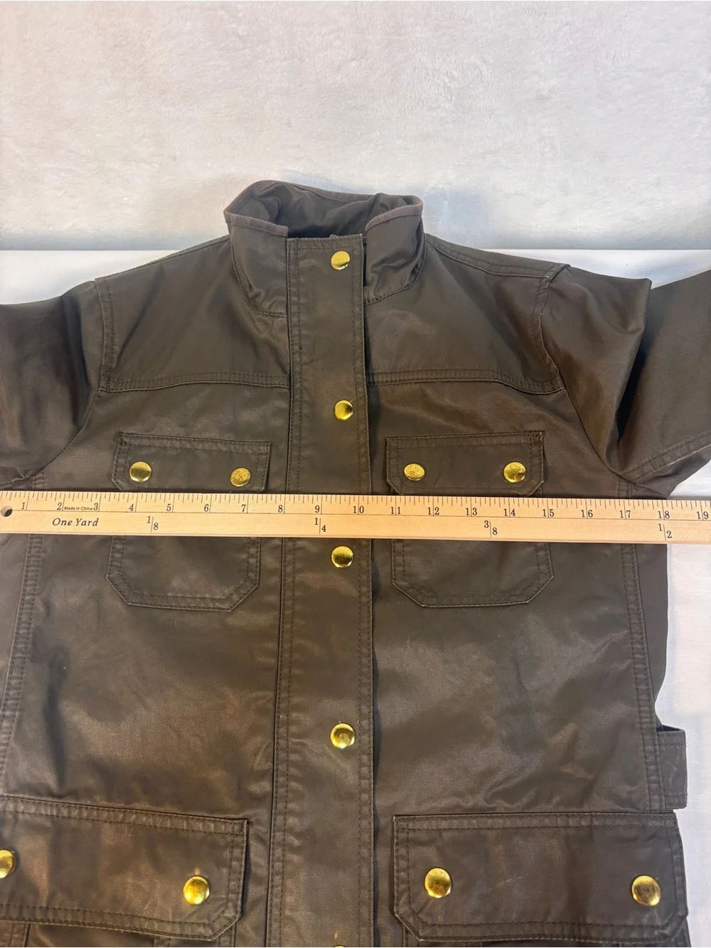 JCrew Downtown Field Waxed Utility Mossy Brown Green Jacket XS Obama